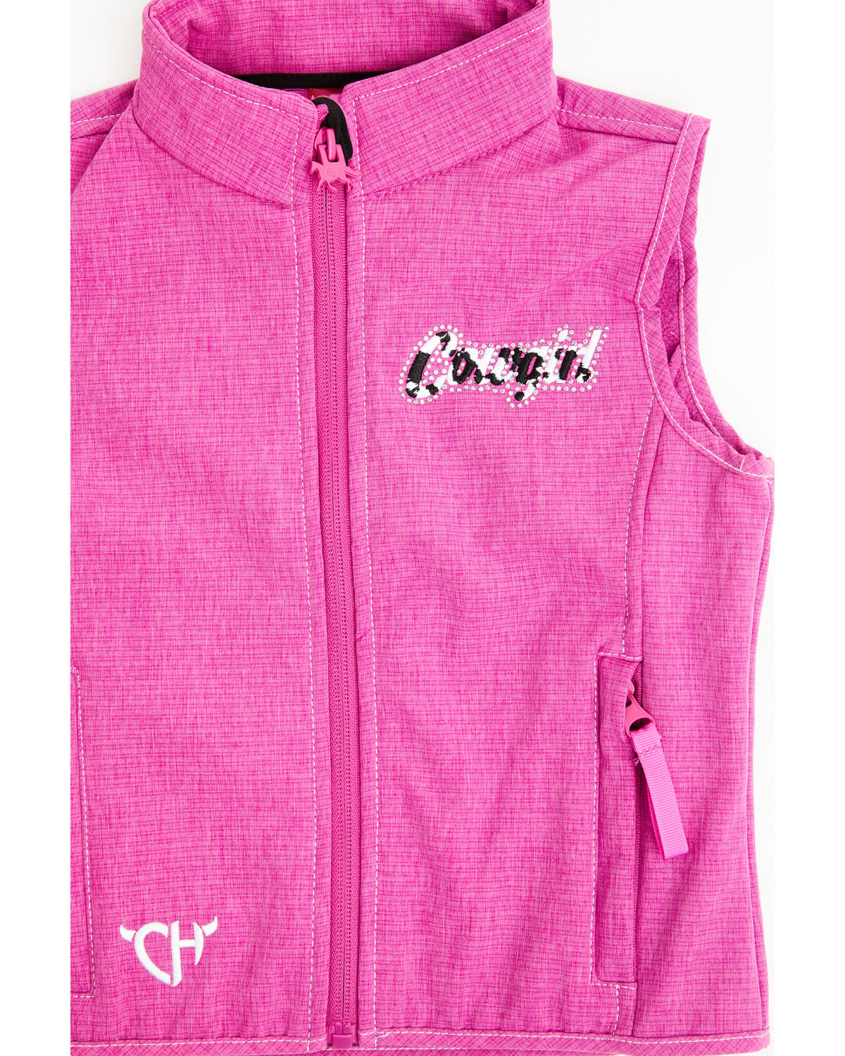 Image #2 - Cowgirl Hardware Toddler Girls' Cowgirl Softshell Vest, Pink, hi-res