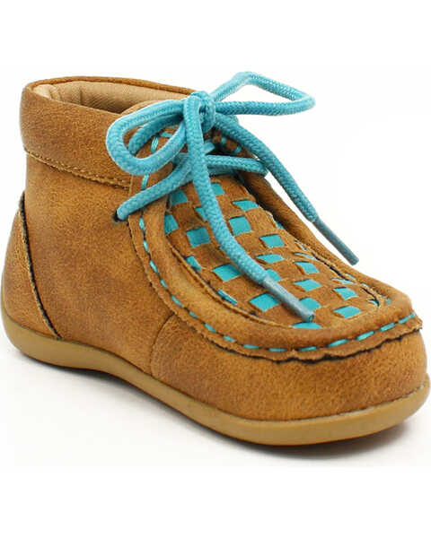 Blazin Roxx Girls' Cassidy Turquoise Casual Shoes - Moc Toe, Brown, hi-res