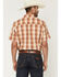 Image #4 - Gibson Trading Co Men's Bandit Blue Plaid Print Short Sleeve Button-Down Western Shirt, Brown, hi-res