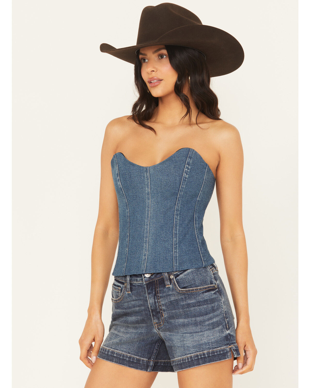 Image #2 - Show Me Your Mumu Women's Baton Rouge Strapless Denim Top, Dark Wash, hi-res