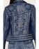 Image #3 - Idyllwind Women's Studded Moto Leather Jacket, Blue, hi-res