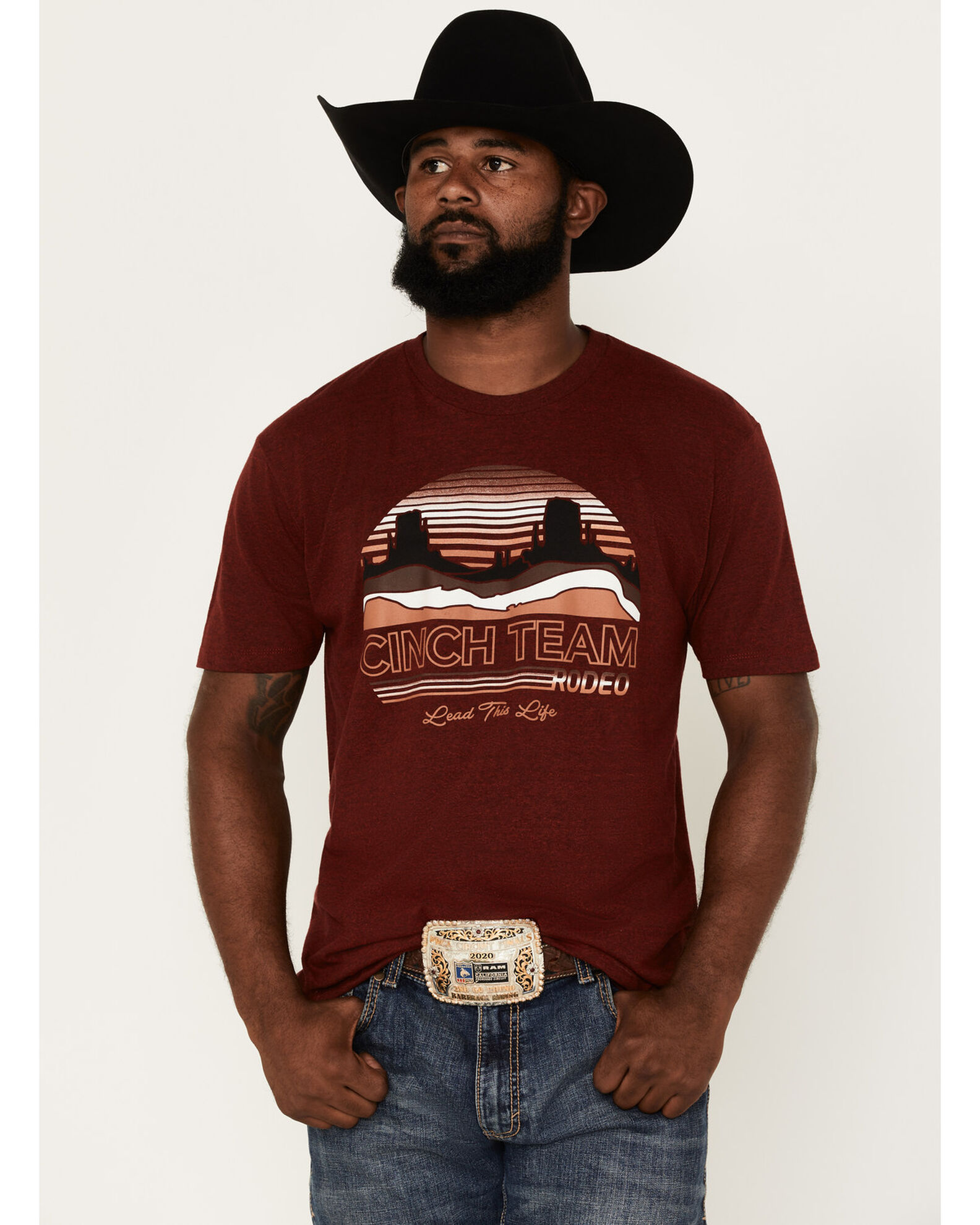 Product Name Cinch Men s Lead This Life Scenic Logo Graphic T Shirt