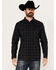 Image #1 - Moonshine Spirit Men's Shooting Star Plaid Print Long Sleeve Snap Western Shirt, Black, hi-res