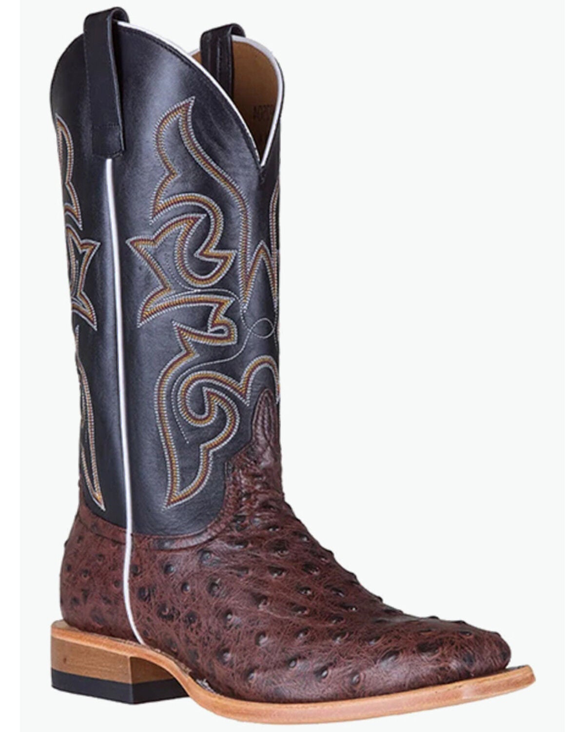Image #1 - Horse Power Men's Ostrich Print Western Boots - Broad Square Toe, Brown, hi-res
