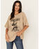Image #1 - Wrangler Women's Yellowstone Rip Wheeler Ranch Hand Oversized Short Sleeve Graphic Tee, Grey, hi-res