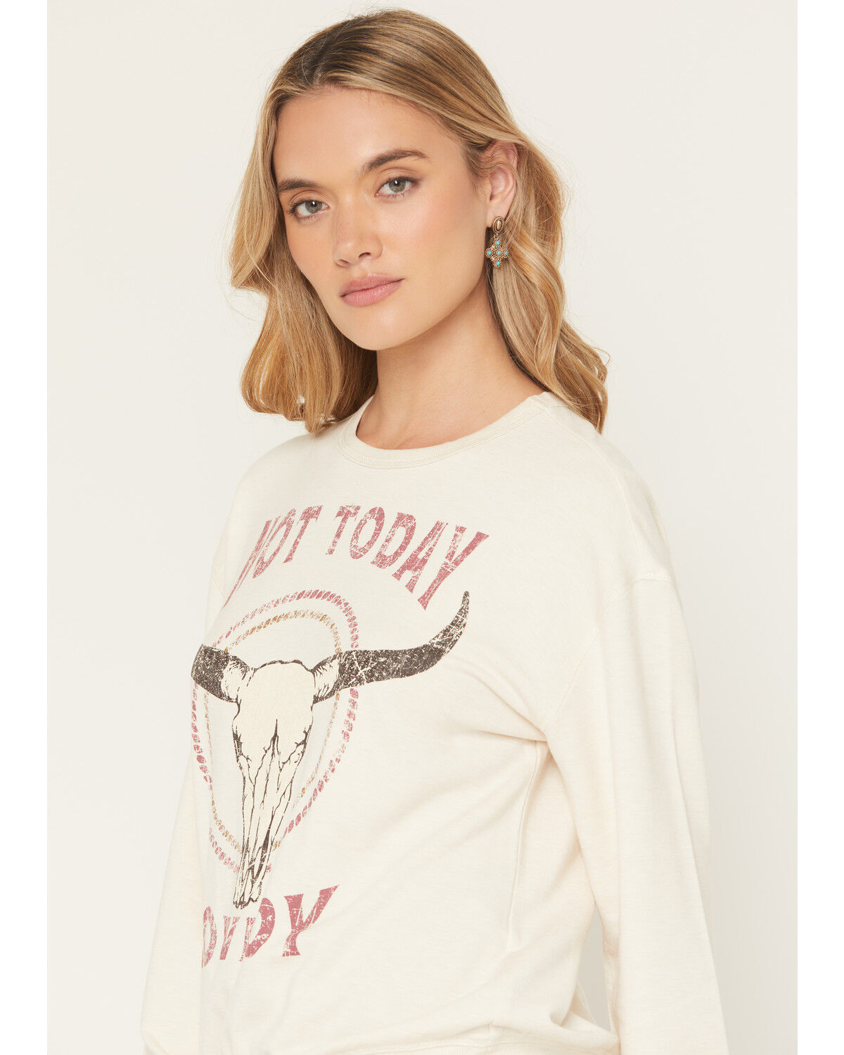 Image #2 - Idyllwind Women's Not Today Cowboy Graphic Crewneck Sweatshirt, Cream, hi-res