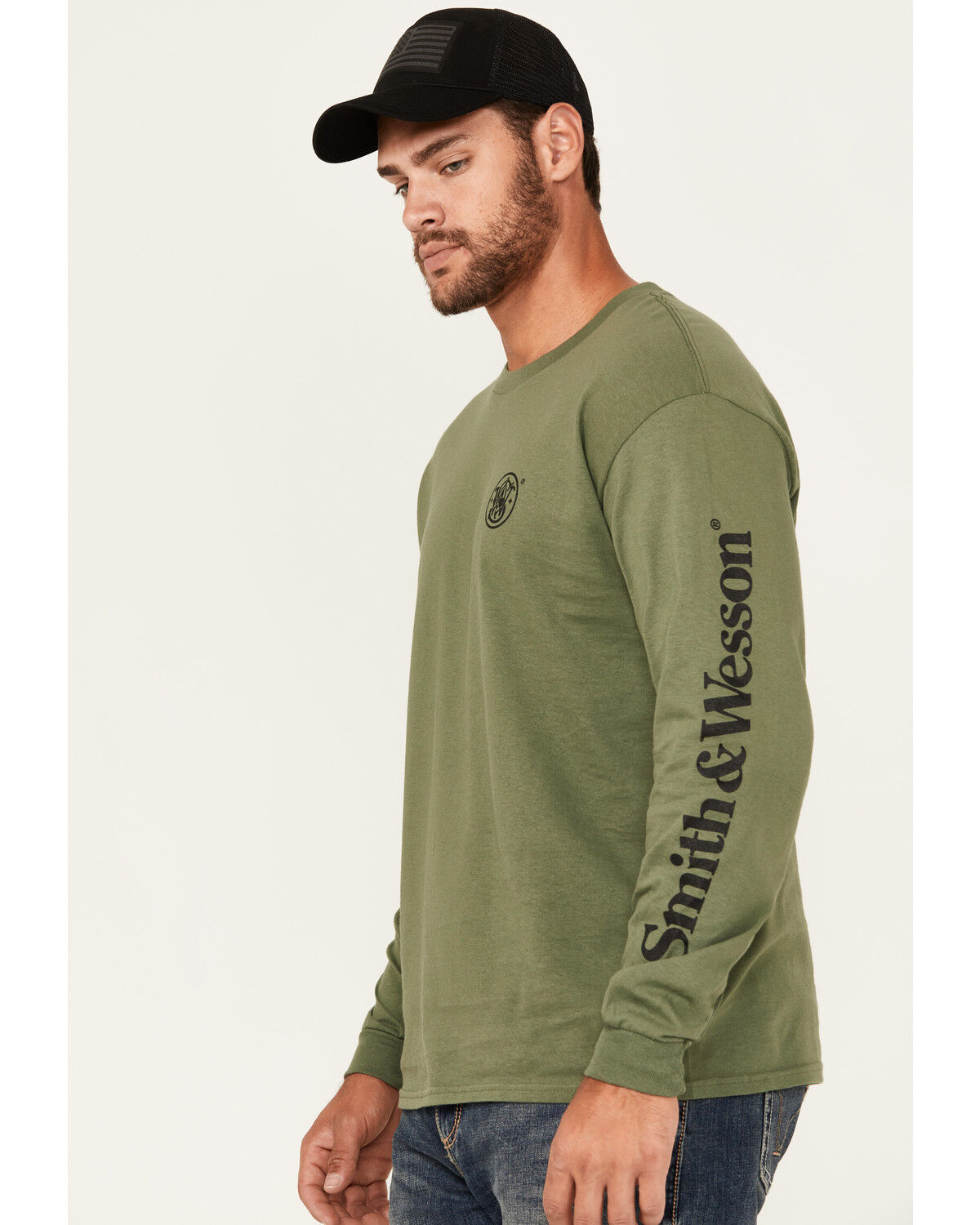 Image #1 - Smith & Wesson Men's Logo Long Sleeve Graphic T-Shirt , , hi-res