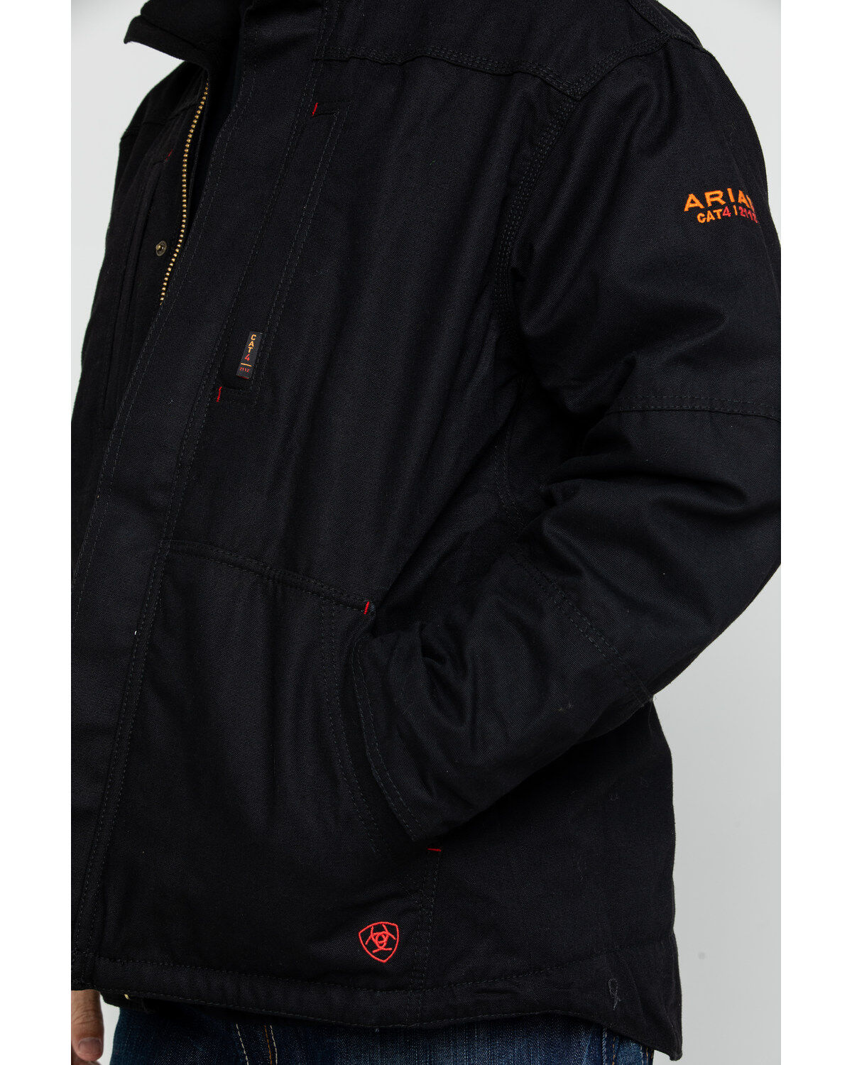 Image #4 - Ariat Men's FR Workhorse Work Jacket - Tall, Black, hi-res