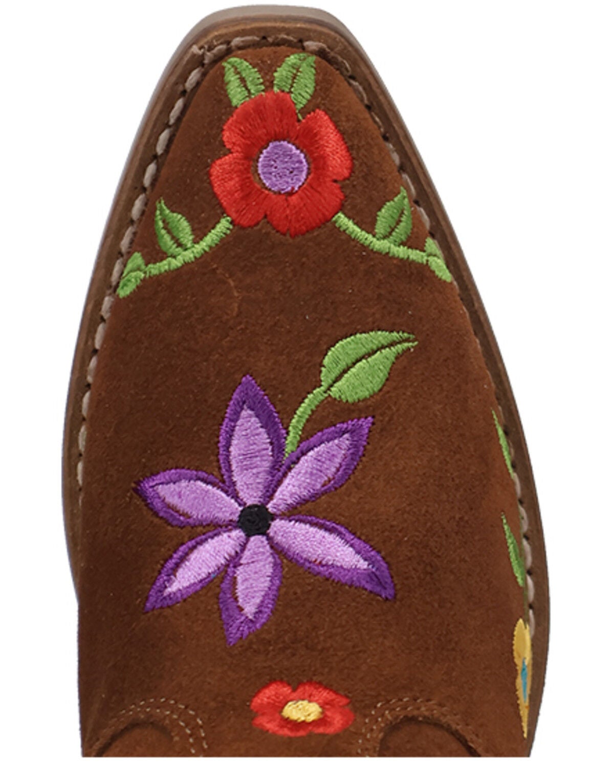 Image #6 - Dingo Little Girls' Flower Power Western Boots - Snip Toe, Brown, hi-res