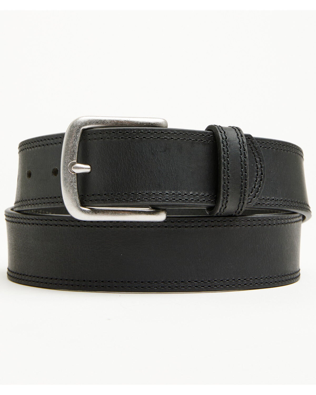 Image #1 - Hawx Men's Apache Double Stitch Leather Belt, Black, hi-res