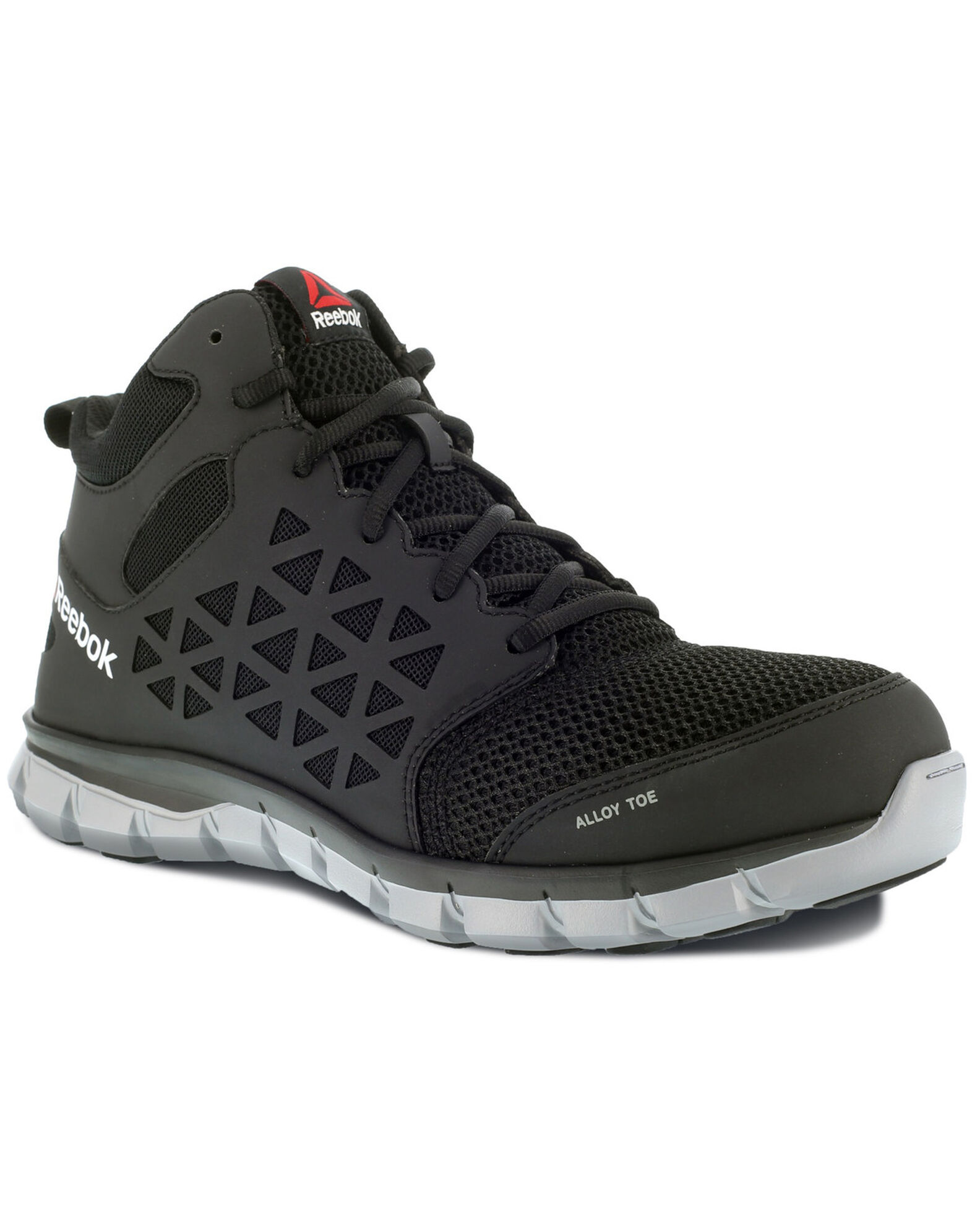 Image #1 - Reebok Men's Sublite Static Dissipative Work Shoes - Alloy Toe, Black, hi-res