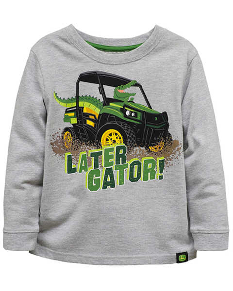 John Deere Toddler-Boys' Later Gator Construction Graphic Long Sleeve T-Shirt, Grey, hi-res
