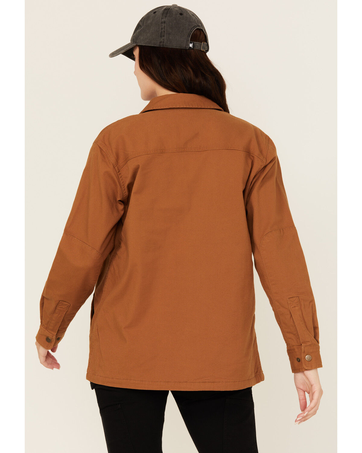 Image #4 - Carhartt Women's Rugged Flex® Loose Fit Canvas Shacket, Brown, hi-res