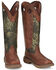 Image #1 - Justin Men's Rush Strike Camo Shaft Leather Pull On Snake Boots - Square Toe, Camouflage, hi-res