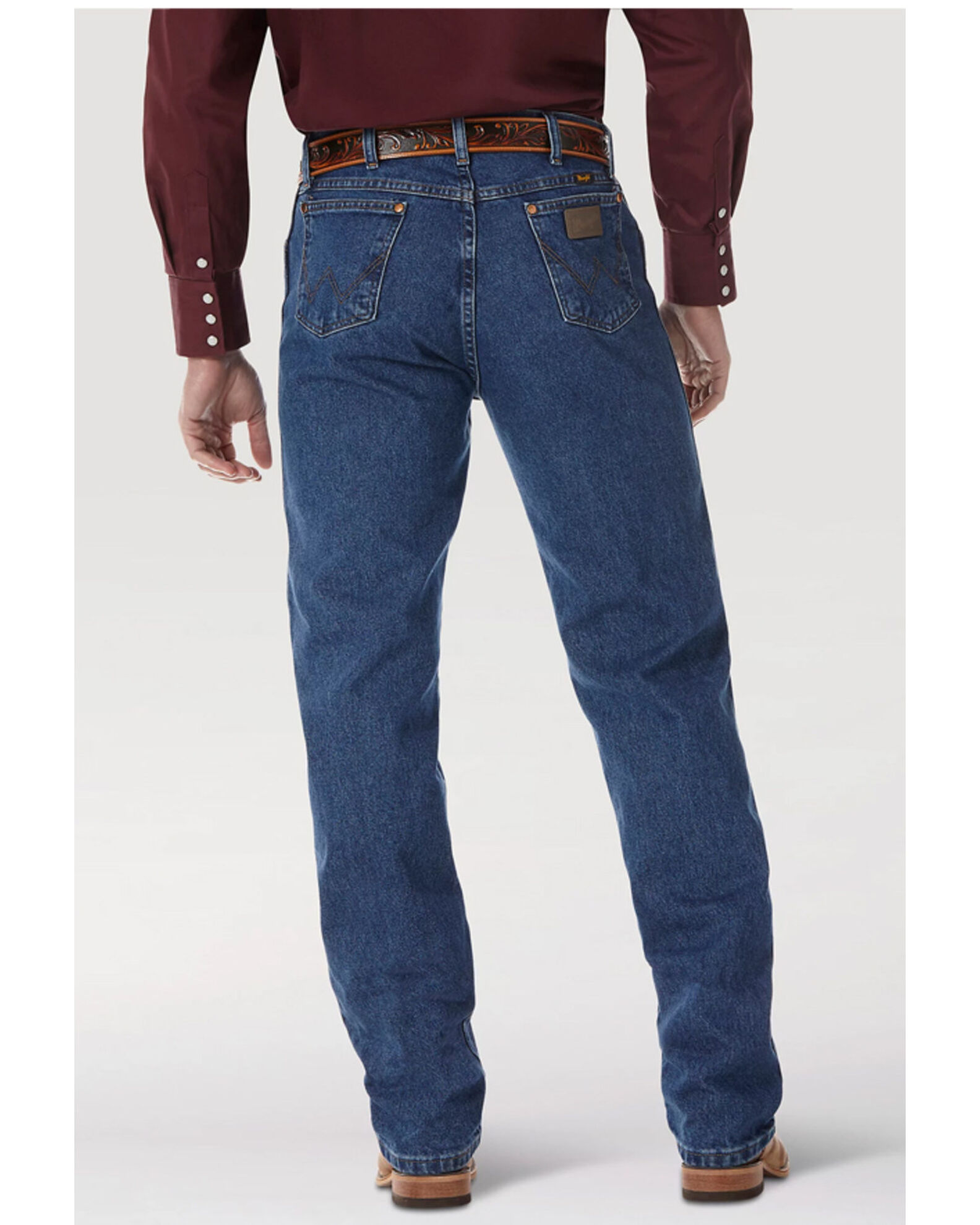 Image #2 - Wrangler Men's Medium Wash High Rise Original Cowboy Bootcut Jeans, Blue, hi-res