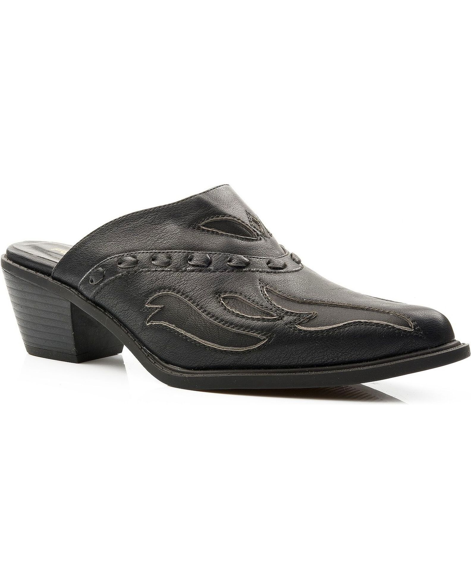 Image #1 - Roper Women's Fashion Mules - Round Toe, Black, hi-res