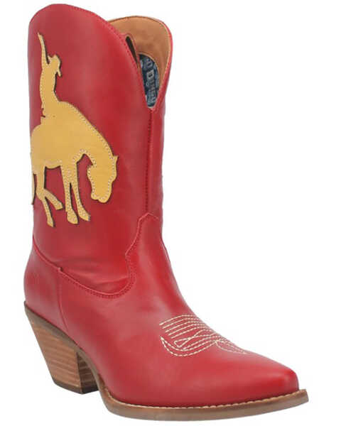 Dingo Women's Let Er' Buck Western Boots - Pointed Toe, Red, hi-res