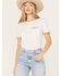 Image #2 - Wrangler Women's Boot Barn Exclusive Sun Graphic Ringer Tee, Ivory, hi-res