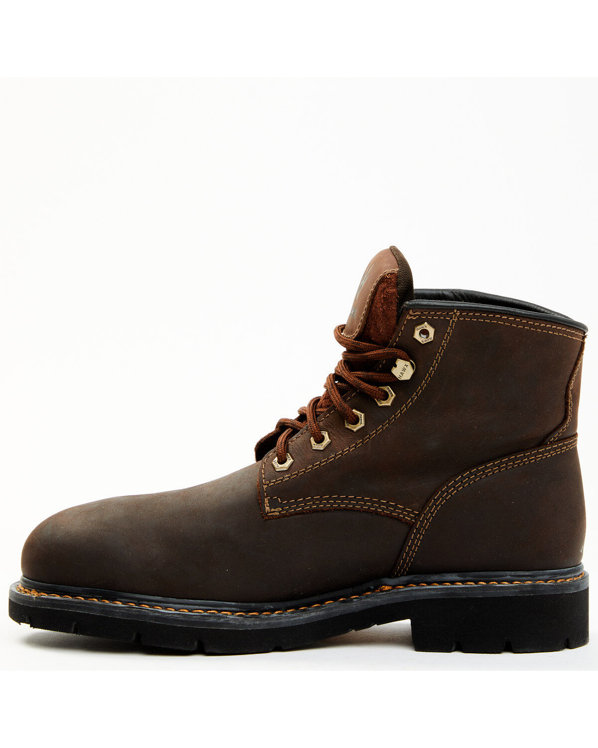 Image #3 - Hawx Men's Oily Crazy Horse Lace-Up 6" Work Boot - Composite Toe, Brown, hi-res