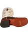 Image #5 - Ferrini Women's Hornback Caiman Print Western Boots - Broad Square Toe, Chocolate, hi-res