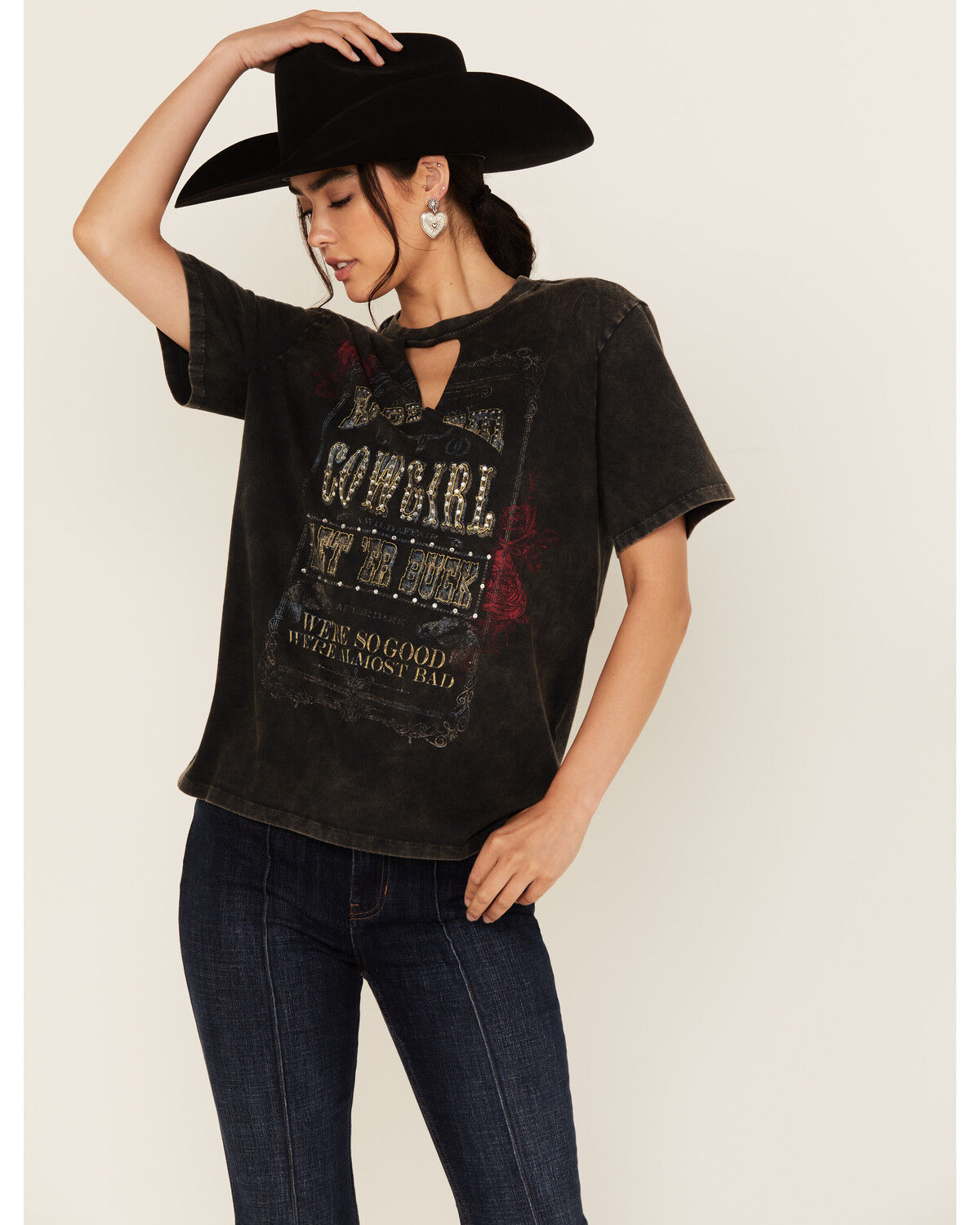 Image #2 - Idyllwind Women's Ride 'Em Cowgirl Short Sleeve Graphic Tee, Black, hi-res