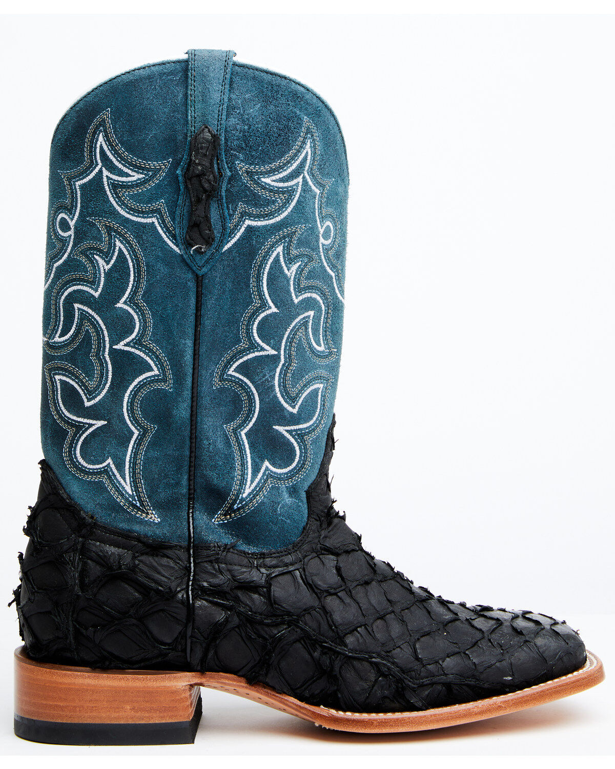 Image #2 - Cody James Men's Pirarucu Soul Western Exotic Boot - Broad Square Toe, Blue, hi-res