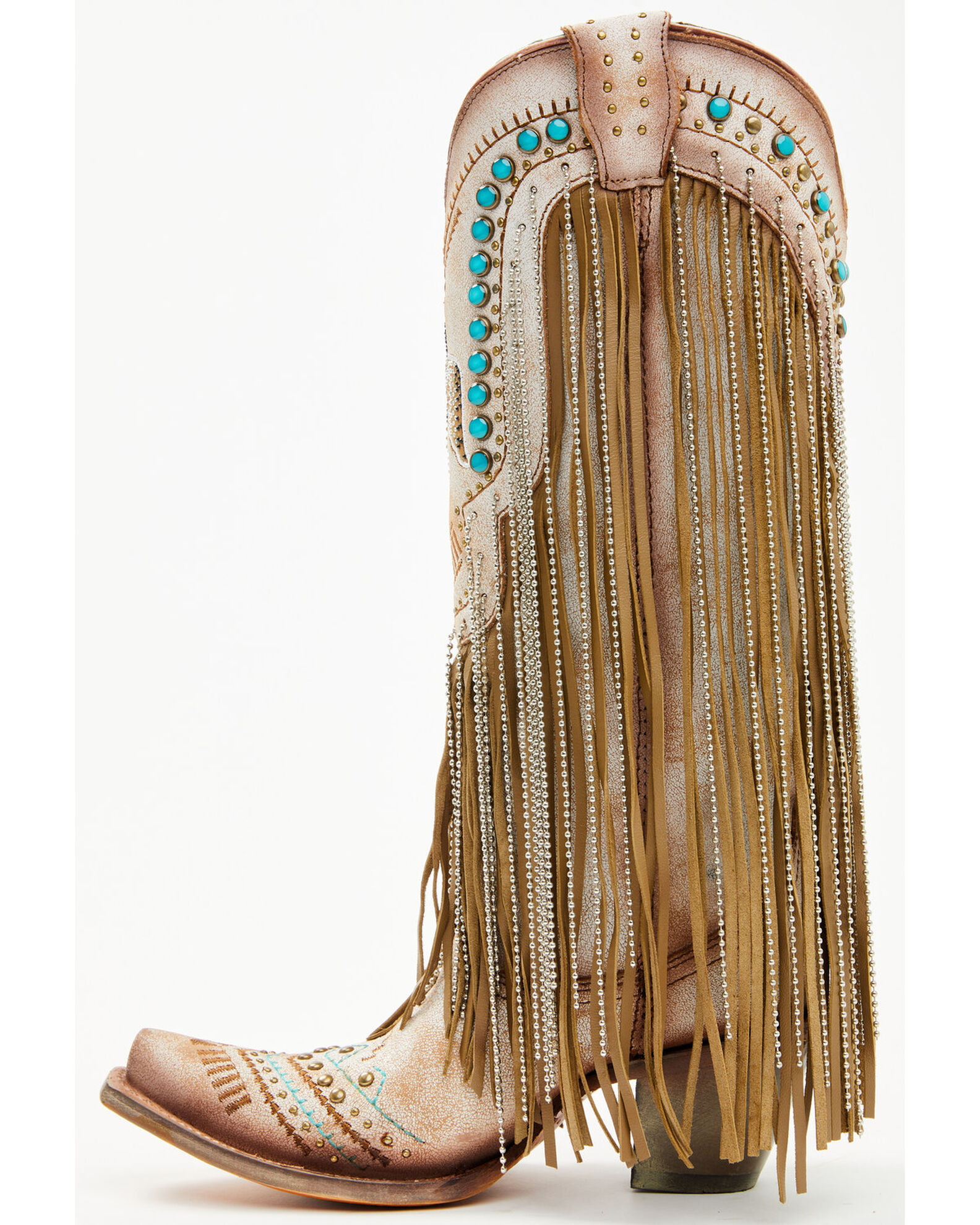 Corral Women s Embroidered and Crystal Eagle Fringe Western Boots Snip Toe Boot Barn