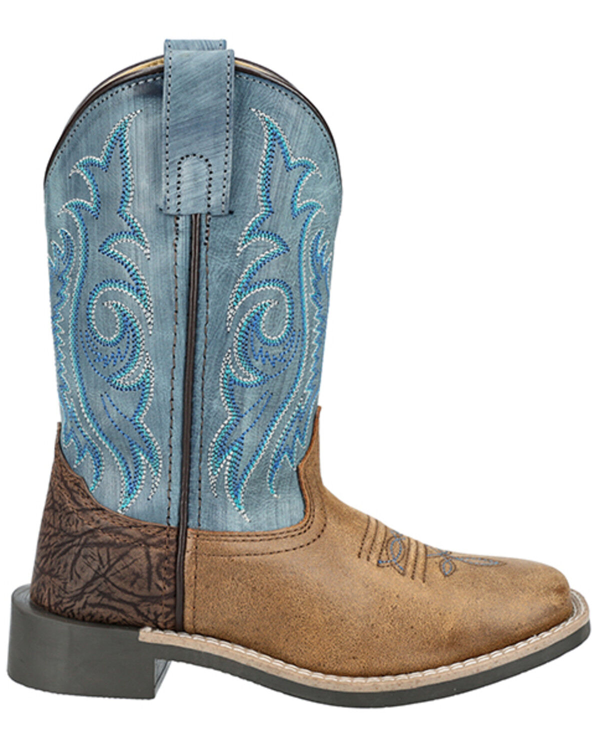 Image #2 - Smoky Mountain Little Boys' Cole Western Boots - Broad Square Toe, Brown, hi-res