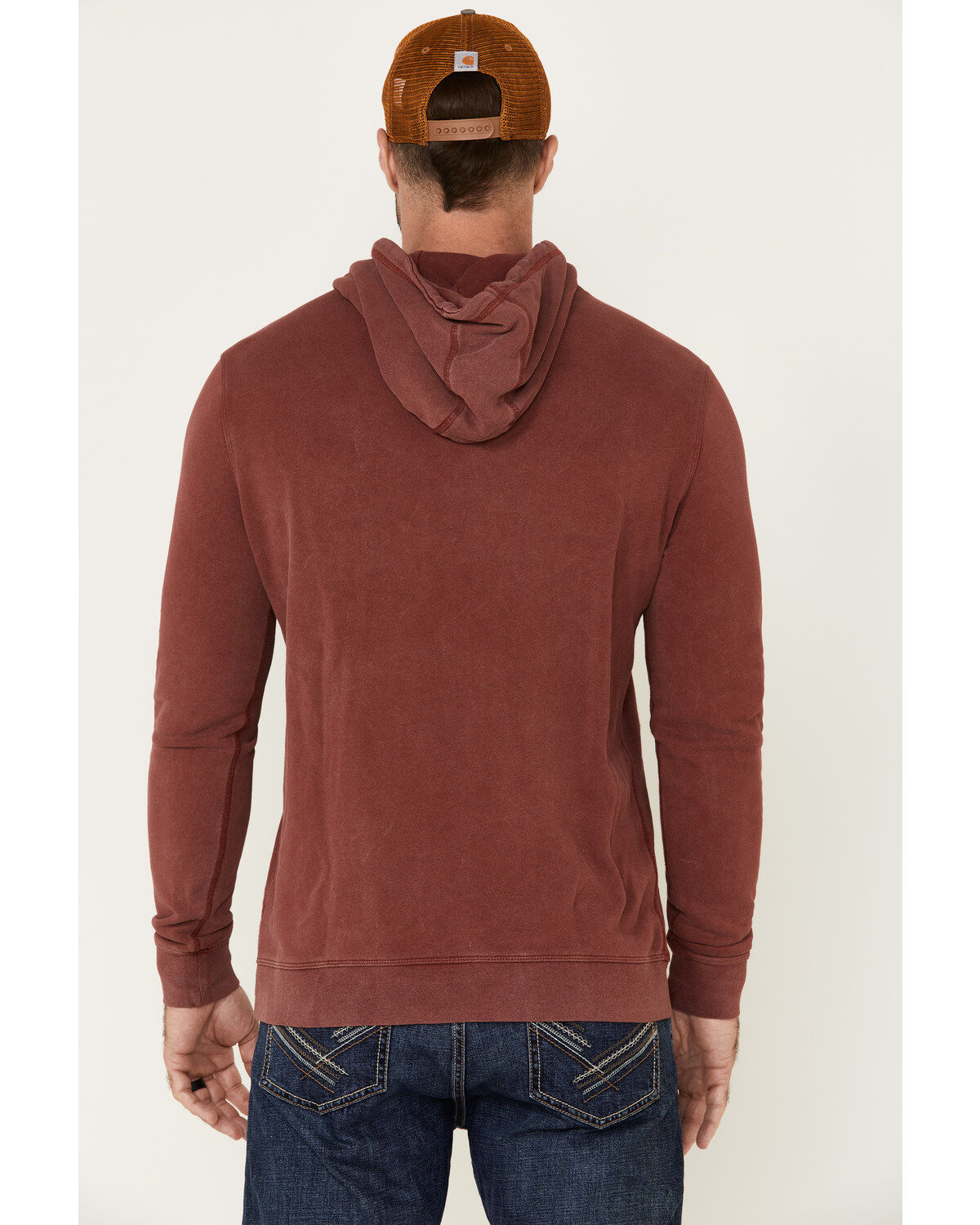 Image #4 - Flag & Anthem Men's Badlands USA Fleece Hooded Sweatshirt, Maroon, hi-res