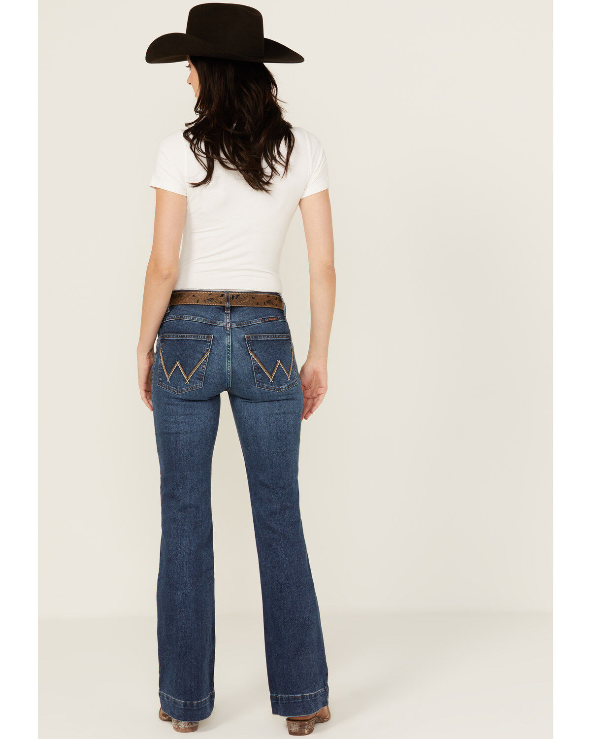 Product Name:  Wrangler Women's Parker Dark Wash Mid Rise Ultimate Riding Trouser Stretch Denim Jeans