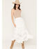 Image #1 - Ashley Women's Tiered Ruffle Maxi Skirt, White, hi-res