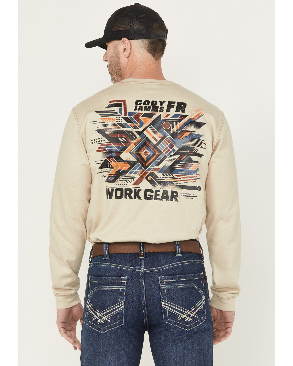 Image #1 - Cody James Men's FR Thrasher Long Sleeve Graphic Work Shirt, Tan, hi-res