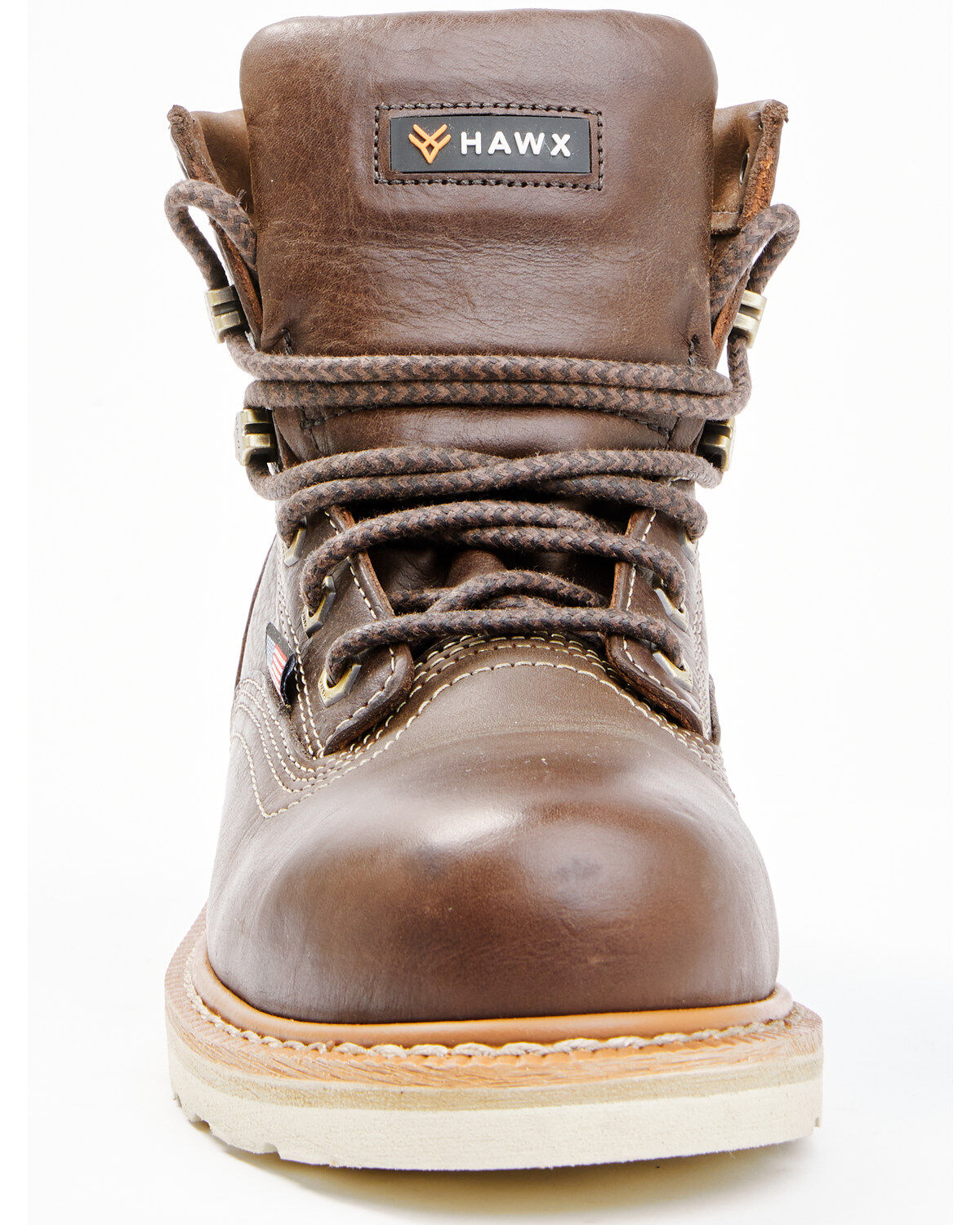 Image #4 - Hawx Men's USA Wedge Value Work Boots - Steel Toe, Brown, hi-res