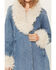 Image #3 - Idyllwind Women's Thistle Long Denim Fur Collar Trench Coat, Dark Wash, hi-res
