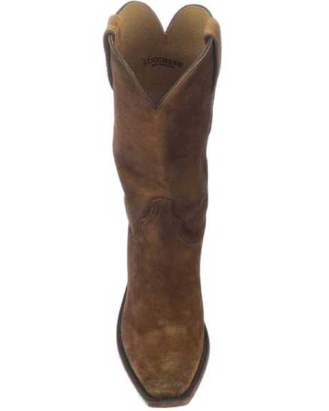 Image #6 - Lucchese Men's Livingston Cognac Suede Western Boots - Narrow Square Toe, , hi-res