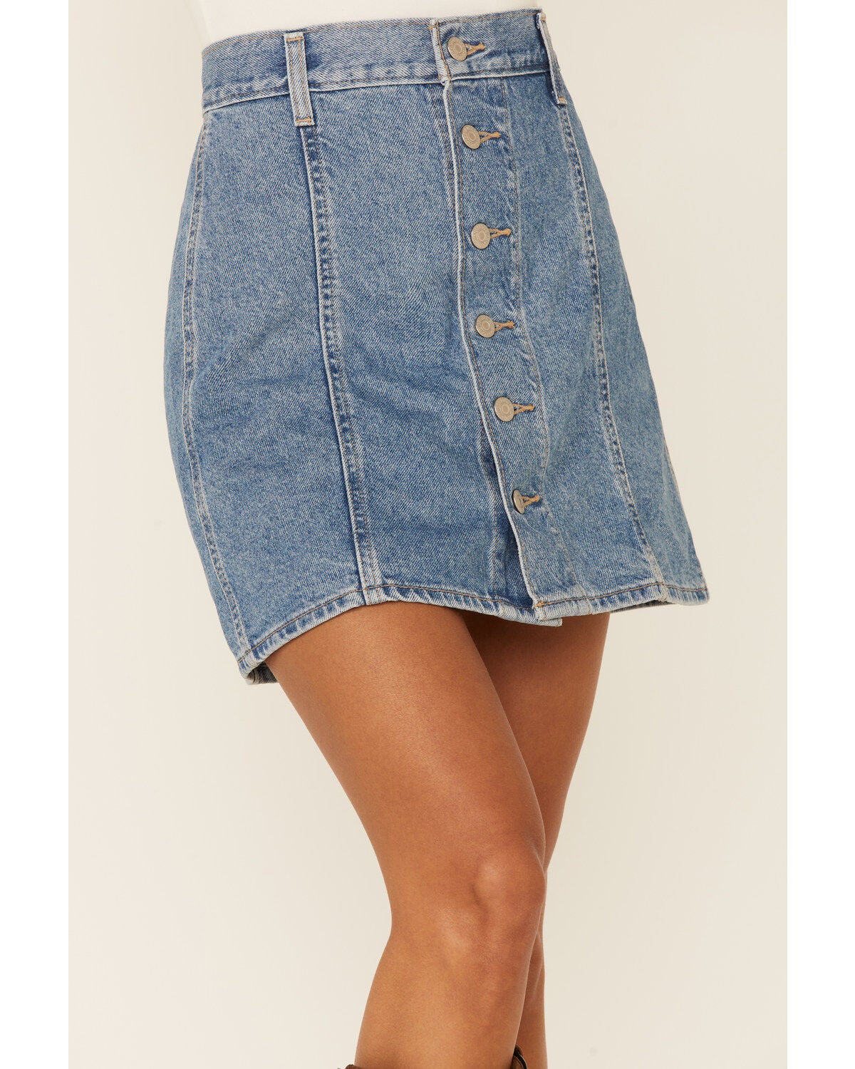 levi's button front mini skirt
