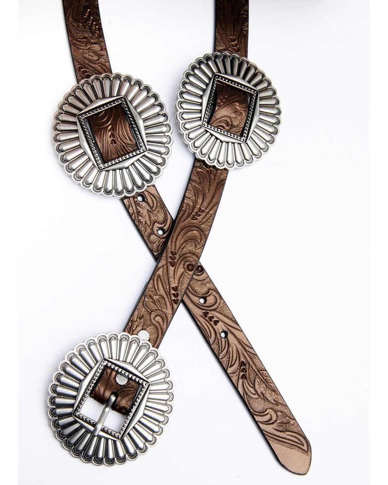 Shyanne Women's Tooled Metallic Concho Belt | Boot Barn