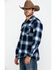  Pendleton Men's Navy Board Oxford Plaid Long Sleeve Western Shirt , Navy, hi-res
