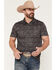 Image #1 - Ariat Men's Paisley Print Short Sleeve Button-Down Polo, Black, hi-res
