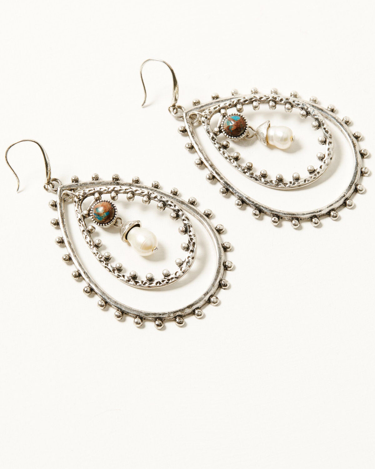 Shyanne Women's Gemma Layered Teardrop Earrings, Silver, hi-res