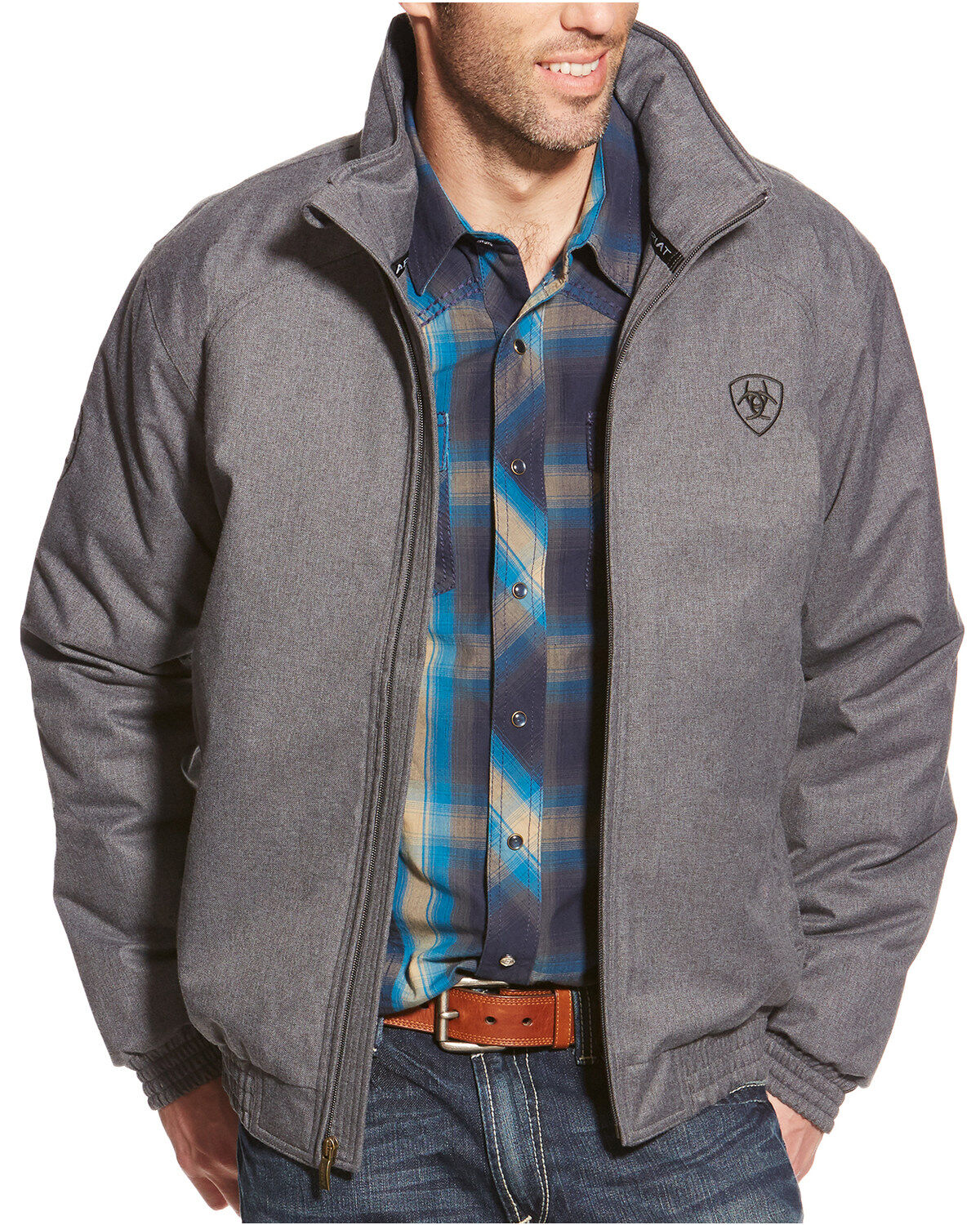 Image #1 - Ariat Men's Team Jacket, Grey, hi-res