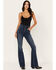 Idyllwind Women's Somerhill Outlaw High Rise Bootcut Button Fly Stretch Denim Jeans, Dark Medium Wash, hi-res