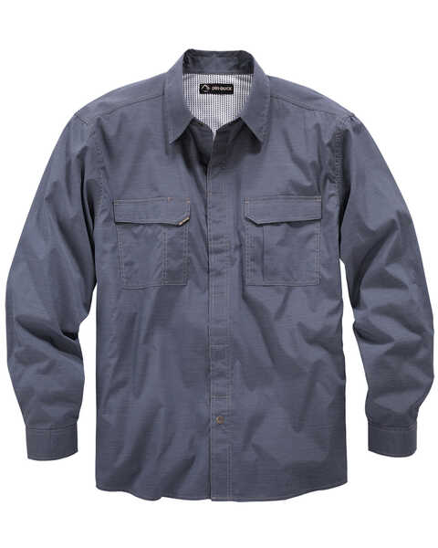 Image #1 - Dri Duck Men's Field Long Sleeve Work Shirt - Big & Tall , Dark Blue, hi-res