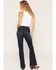 Image #3 - Rock & Roll Denim Women's Dark Wash High Rise Sculpted Trouser Stretch Denim Jeans, Dark Wash, hi-res