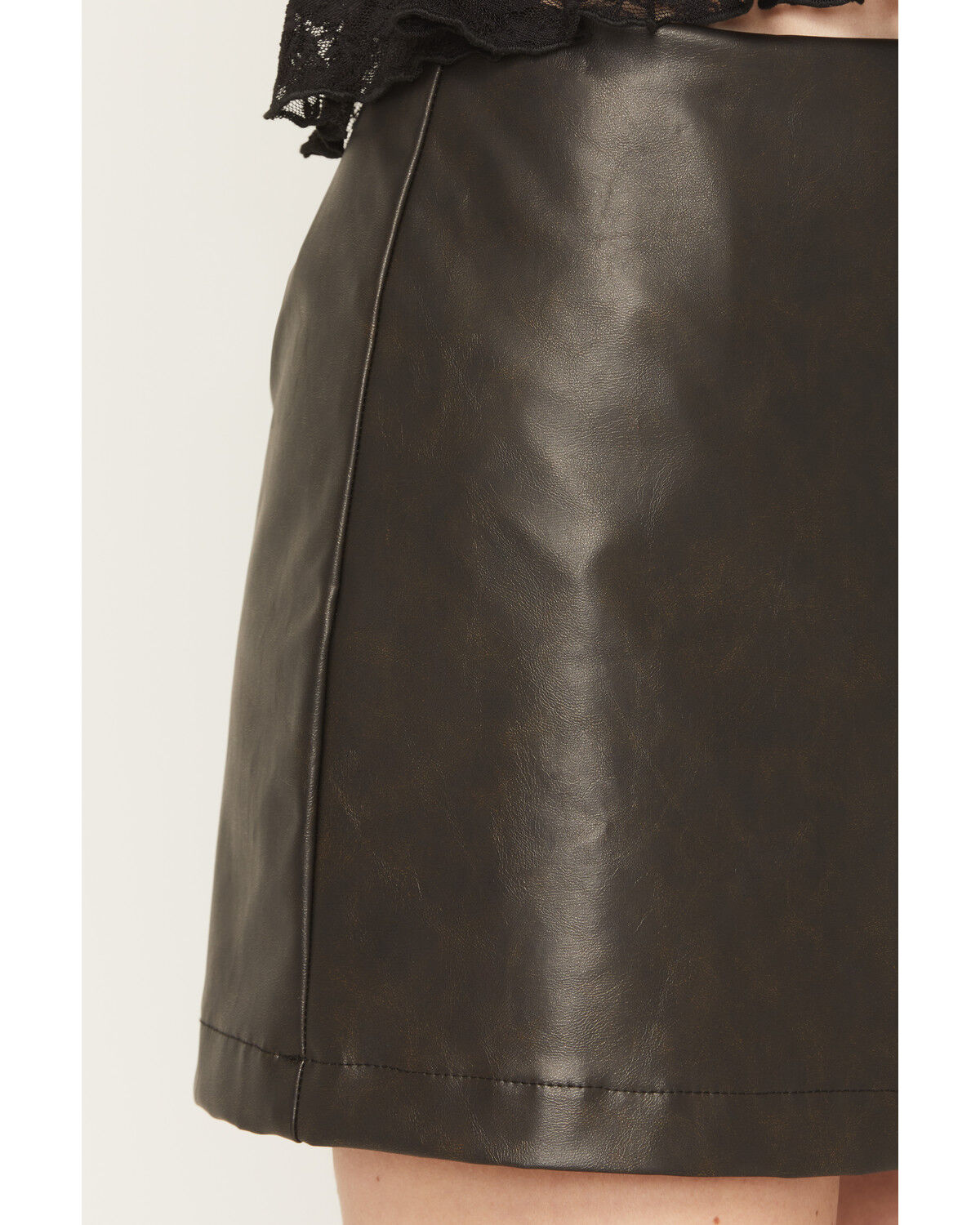 Shyanne Women's Distressed Faux Leather Mini Skort