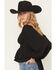 Image #2 - La La Land Women's Boot Barn Exclusive Emma Double Layer Peplum Top, Black, hi-res
