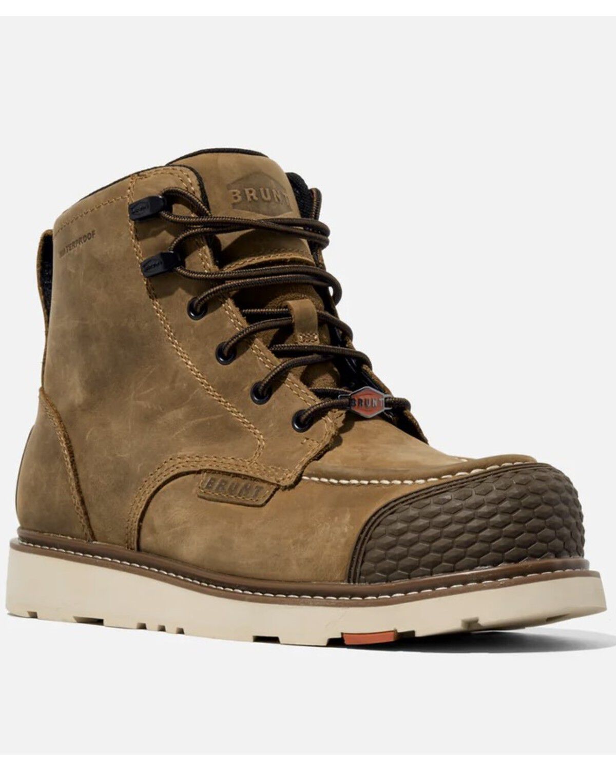 Image #1 - Brunt Workwear Men's 6" Marin Reinforced Waterproof Work Boots - Composite Toe, Brown, hi-res