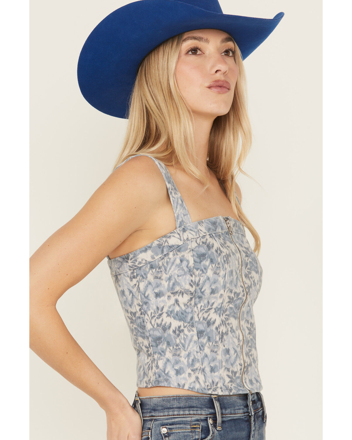 Product Name:  Levi's Women's Floral Print Denim Bustier