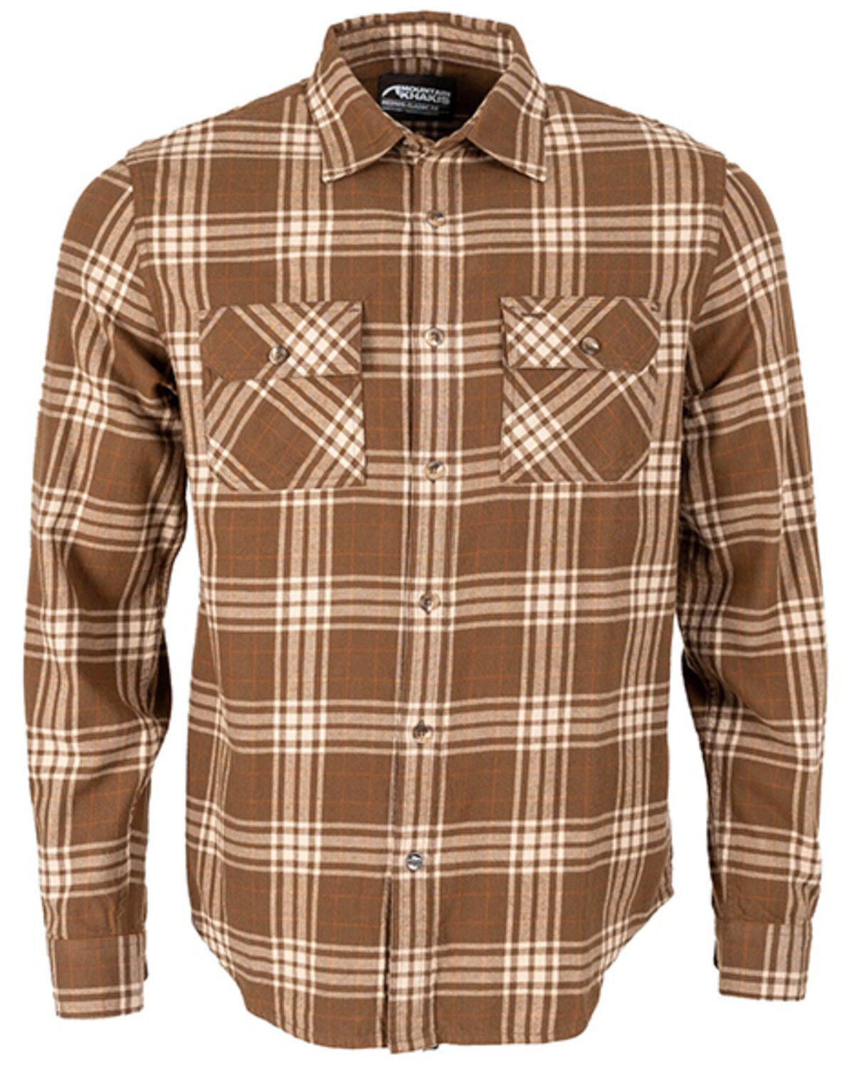Mountain Khakis Men's Park Plaid Print Long Sleeve Button-Down Flannel Shirt, Brown, hi-res
