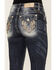 Miss Me Women's Dark Wash Mid Rise Embroidered Feather Skinny Jeans, Blue, hi-res